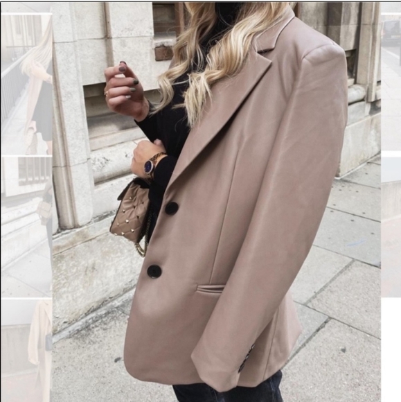 ZARA FAUX LEATHER OVERSIZED BLAZER  Size S and M - Picture 12 of 16
